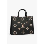 L.VUITTON ONTHEGO MM TOTE BAG BLACK & BEIGE