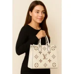 LOUIS VUITTON ONTHEGO MM TOTE BAG โ IVORY WHITE