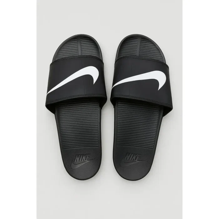NIKE ALL BLACK-WHITE TICK REBELLION ADELIDE SLIDE