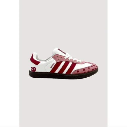 ADIDAS SAMBA X CDG WHITE PINK-RED HEART WOMENS