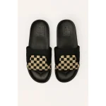 VANS OF THE WALL BLACK BEIGE CHECKER SLIDE