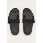 VANS OF THE WALL BLACK GREY CHECKER SLIDE