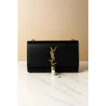 YSL KATE SAINT LAURENT BLACK CROSSBODY BAG WITH GOLDEN TUSSEL
