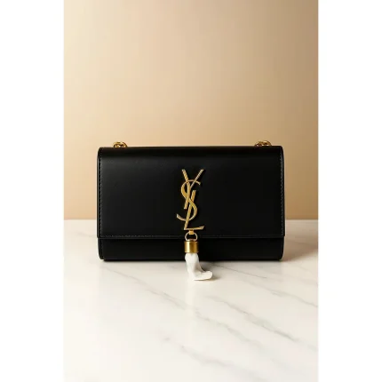 YSL KATE SAINT LAURENT BLACK CROSSBODY BAG WITH GOLDEN TUSSEL