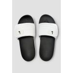 LITE WHITE QUILTED STRAP SLIDES β BLACK BASE