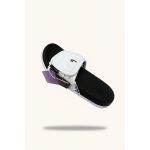 LITE WHITE QUILTED STRAP SLIDES β BLACK BASE
