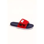LITE RED QUILTED STRAP SLIDES β NAVY BLUE BASE
