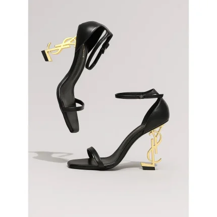 YSL BLACK AND GOLDEN OPYUM SAINT LAURENT HEEL