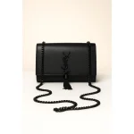 YSL KATE SAINT LAURENT ALL BLACK CROSS BODY BAG BLACK TUSSEL