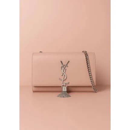 YSL KATE SAINT LAURENT PINK CROSS BODY BAG SILVER TUSSEL