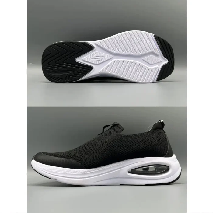SKECHERS BLACK-WHITE DLUX FITNESS WOMEN SHOES