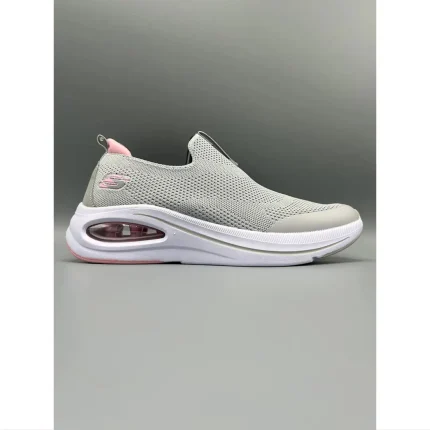 SKECHERS GREY-WHITE DLUX FITNESS WOMEN SHOES