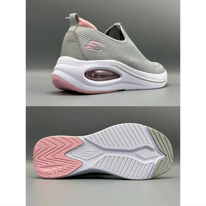 SKECHERS GREY-WHITE DLUX FITNESS WOMEN SHOES