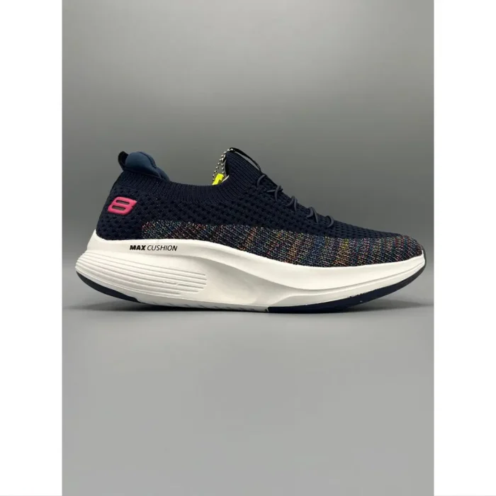 SKECHERS NAVY-WHITE MAX CUSHION WOMEN SHOES
