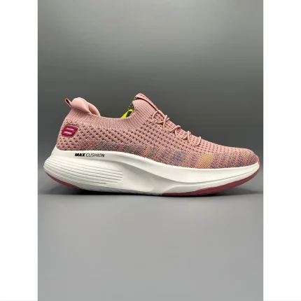 SKECHERS PINK-WHITE MAX CUSHION WOMEN SHOES