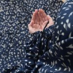 NAMAZ CHADER WITH SLEEVES (NAVY BLUE)