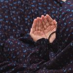 NAMAZ CHADER WITH SLEEVES (BLUE FLOWER)