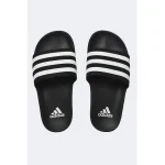 ADIDAS BLACK WHITE STRIPE SLIDE V2 WITH BOX