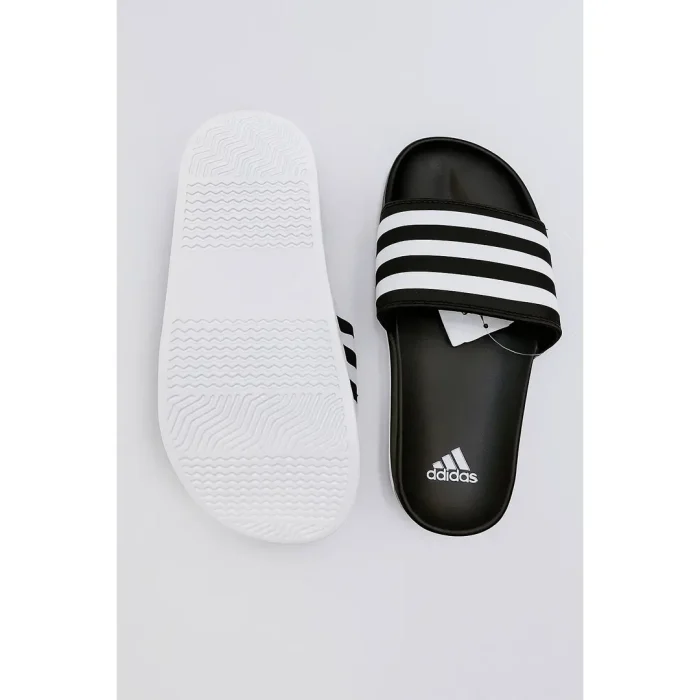 ADIDAS BLACK WHITE STRIPE SLIDE V2 WITH BOX