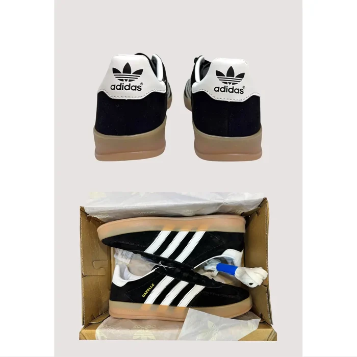 ADIDAS GAZELLE INDOOR BLACK WHITE GUM SOLE