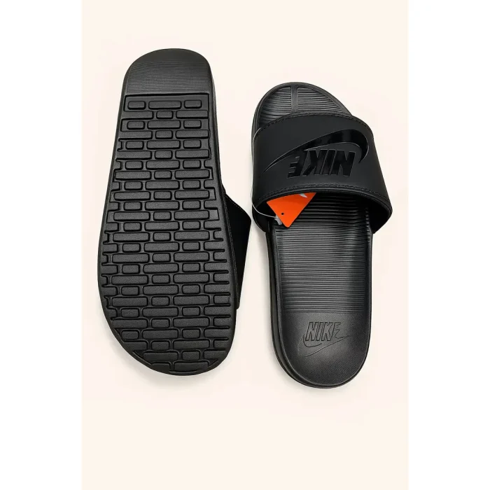NIKE ALL BLACK TICK SLIDE V2 WITH BOX