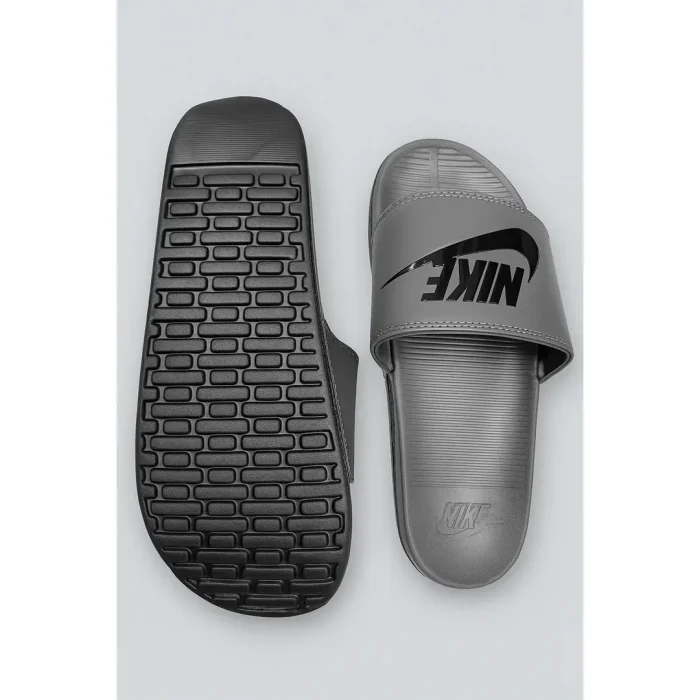 NIKE GREY BLACK TICK SLIDE V2 WITH BOX