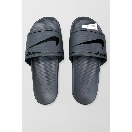 NIKE ALL GREY BLACK TICK SLIDE V2 WITH BOX