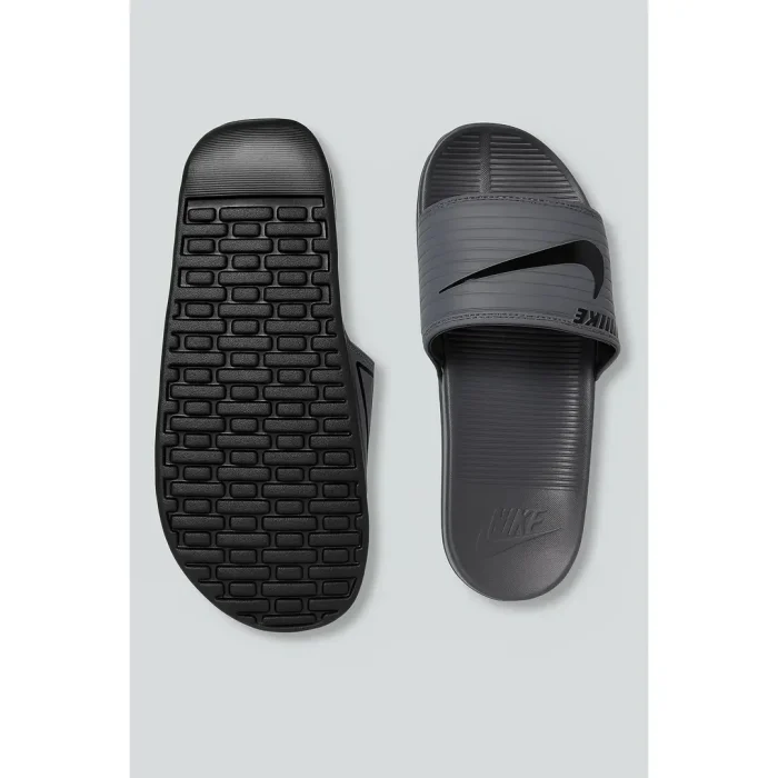 NIKE ALL GREY BLACK TICK SLIDE V2 WITH BOX