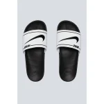 NIKE WHITE BLACK TICK SLIDE V2 WITH BOX