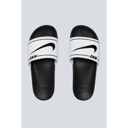 NIKE WHITE BLACK TICK SLIDE V2 WITH BOX