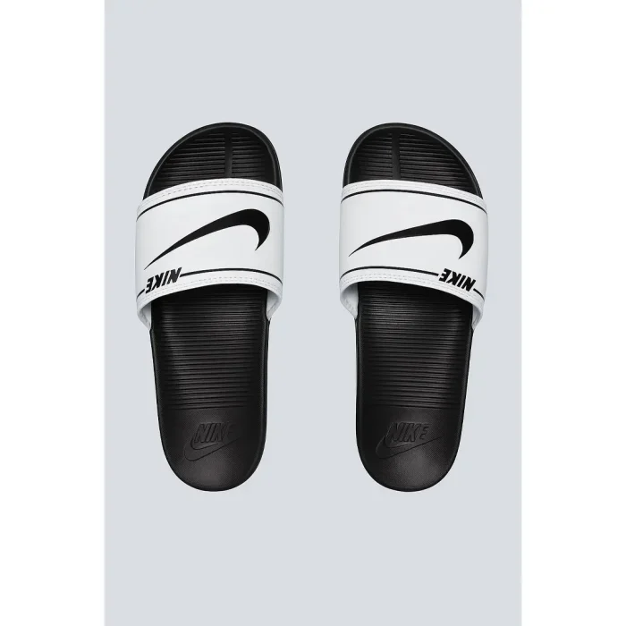 NIKE WHITE BLACK TICK SLIDE V2 WITH BOX