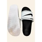 NIKE WHITE BLACK TICK SLIDE V2 WITH BOX