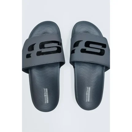 SKECHERS ALL GREY HYPER BURST SLIDE WITH BOX