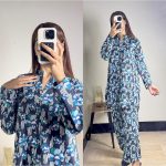 Blue Floral Printed Cords Set